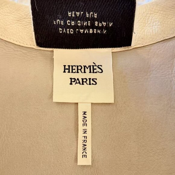 Hermès Real Fur & Shearling Lambskin Vest FR34 –Rare Cream Beige - Picture 13 of 16